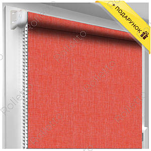 Тканинні ролети відкритого типу з тканини "Джинс", червоний, ціна за 0,5 м.кв
