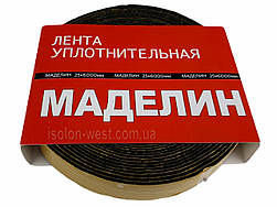 Антискрип М1 Чорний, стрічка 25мм*6м , ущільнювальний, проклодочный матеріал Маделін