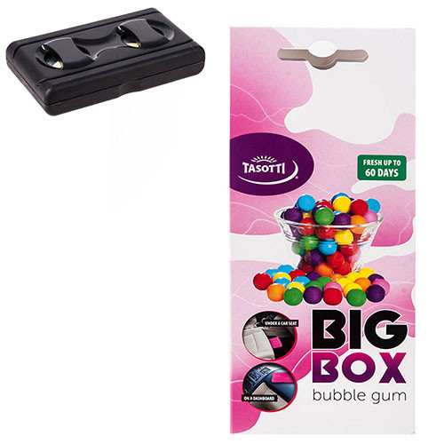 Ароматизатор під сидіння авто Tasotti "Big box" — 58 g/Bluble gum