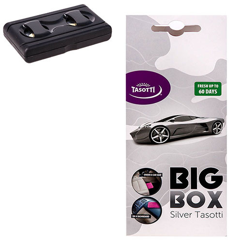 Ароматизатор під сидіння авто Tasotti "Big box" — 58g Silver