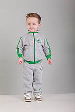 Костюм дитячий спортивний сірий з зеленими смужками Point ONE, фото 2