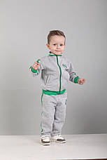 Костюм дитячий спортивний сірий з зеленими смужками Point ONE, фото 3