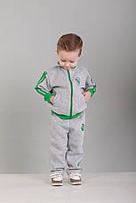 Костюм дитячий спортивний сірий з зеленими смужками Point ONE, фото 2
