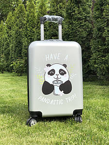 Пластиковый чемодан с принтом панда для ручной клади