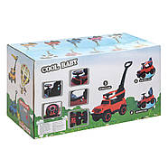 Каталка Толокар з батьківською ручкою Bambi M 4288S-12 синій, світло фар, музика, захисний бортик, фото 5