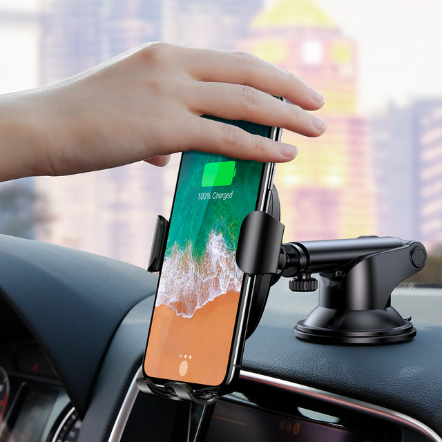 Автотримач з бездротовою зарядкою Baseus Gravity Car Mount (Osculum Type) 1.7 A