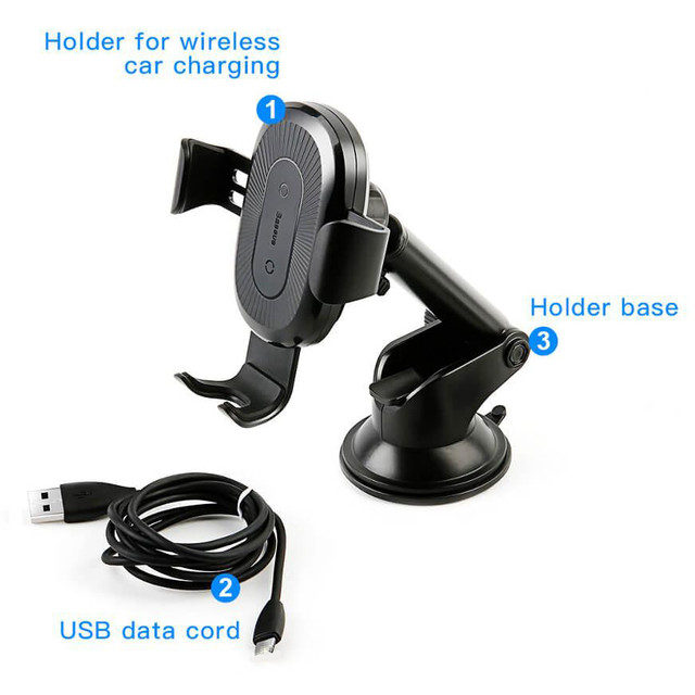 Автотримач з бездротовою зарядкою Baseus Gravity Car Mount (Osculum Type) 1.7 A