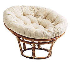 Крісло плетене кругле папасан із ротанга з подушкою (діаметр 100 см)