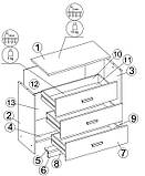 Комод із трьома шухлядами 71 см, колір білий, buuba, фото 2