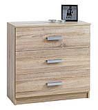 Комод із трьома шухлядами 71 см, колір "дуб" матовий, buuba, фото 2