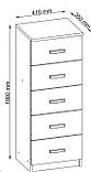 Комод вузький із 5 шухлядами 41 см, колір білий, buuba, фото 3