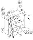 Комод з одними дверима та 4 шухлядами, колір білий, фото 2