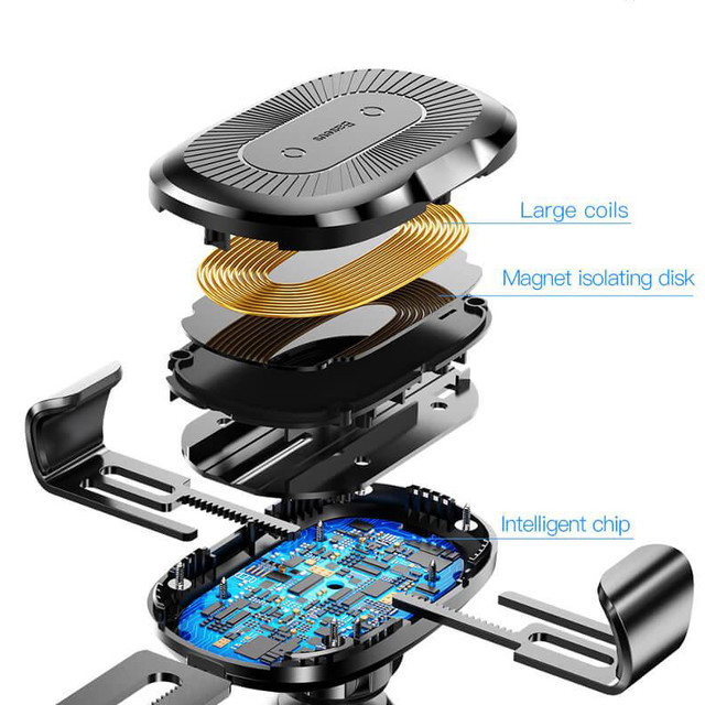 Автотримач з бездротовою зарядкою Baseus Gravity Car Mount (Osculum Type) 1.7 A