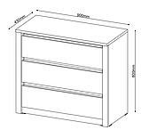 Комод із шухлядами повного витягання на 3 шухляди, колір дикий дуб buuba, фото 2
