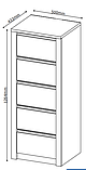 Комод із шухлядами повного витягання 50 см ширинана 5 шухляд buuba, фото 3