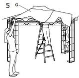 Тканинний павільйон (шатро) 3х3м білий (сталевий каркас + вологовідштовхувальний), фото 4