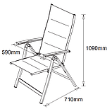 Стілець садовий складаний багатопозиційний сірий, buuba, фото 5