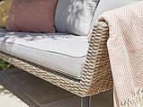 Лаунж софа садова 3-місна плетені з алюмінію і штучний ротанг, фото 3