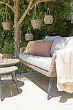 Лаунж софа садова 3-місна плетені з алюмінію і штучний ротанг, фото 5