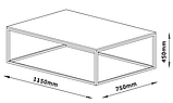 Столик кавовий із металу прямокутний 115 см (під бетон) buuba, фото 3