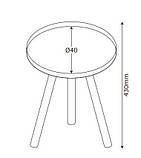 Столик приставний круглий білий діаметр 40 см buuba, фото 3
