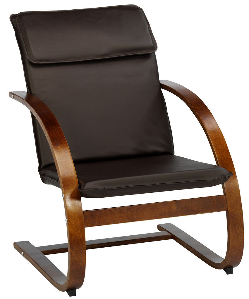 Стильне крісло штучна шкіра, колір кави, фото 1