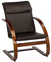 Стильне крісло штучна шкіра, колір кави