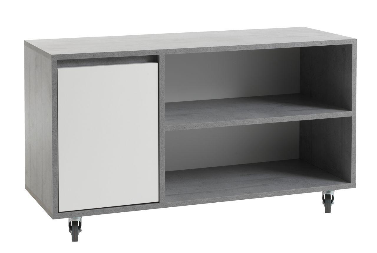 Стильна тумба під телевізор на коліщатках (під бетон), buuba, фото 1