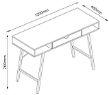 Стильний офісний стіл із шухлядою чорним 120 см buuba, фото 2