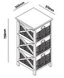 Комод із 3 плетеними шухлядами, колір білий, buuba, фото 5