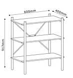 Стелаж офісний на 3 полиці дуб / білий buuba, фото 2