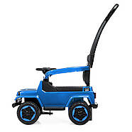 Каталка Толокар з батьківською ручкою Bambi M 4288S-12 синій, світло фар, музика, захисний бортик, фото 3