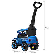 Каталка Толокар з батьківською ручкою Bambi M 4288S-12 синій, світло фар, музика, захисний бортик, фото 4