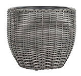 Горщик садовий сірий висота 36см (Петан, штучний ротанг), buuba, фото 2