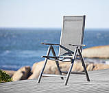 Стілець садовий розкладний 6-позиційний, складаний чорний (алюміній), buuba, фото 2