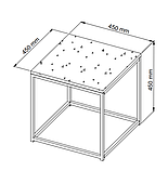 Лаунж столик квадрат чорний (Гальванізована сталь і граніт), buuba, фото 5