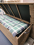 Короб ящик ( штучний ротанг) з коліщатками і гідравлічної кришкою 133 см натура, buuba, фото 5