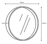 Дзеркало кругл діаметр 70см золотистий, buuba, фото 2