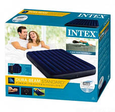 Комплект! Матрац Intex надувний двомісний 64765, 152х203х25 см + ручний насос + 2 подушки, фото 6