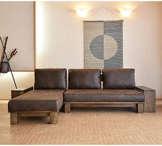 М'який кутовий Диван "Мун", дерев'яний кутовий диван , дерев'яний диван, диван кутовий з натурального дерева