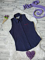 Літня блузка Lambrella жіноча синя без рукавів