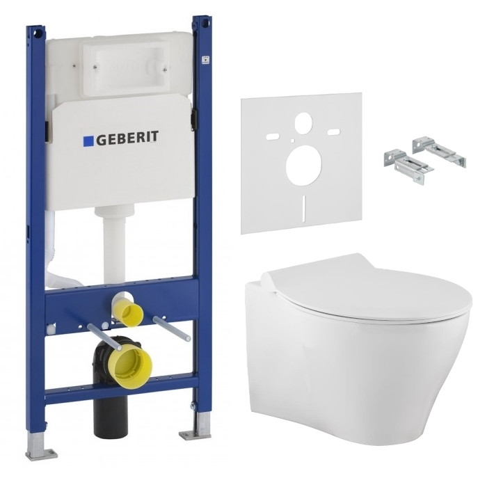 Підвісний унітаз Iberia Rimless з твердим сидінням Slim slow-closing + DUOFIX-інсталяція, без клавіші