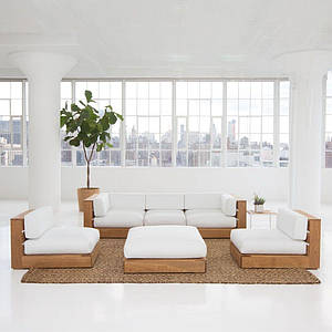 Комплект мягкой мебели "Сендлер" диван, кресла и пуф