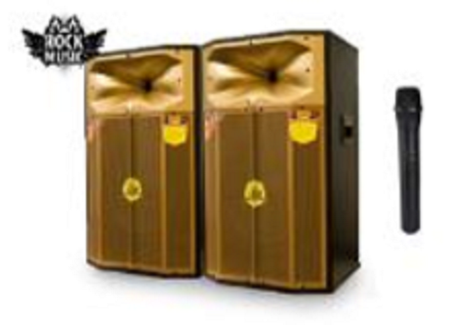Акустичні колонки Rock Music 2х100 Вт 15 дюймів 79x48x44 см USB/SD/FM/BT/1MIC L/R RC-1504