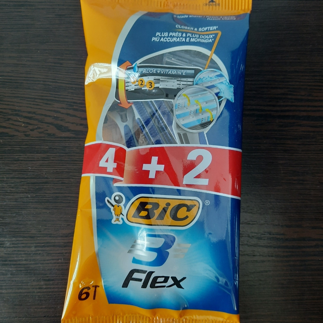Набор Станков для бритья мужских одноразовых BiC Flex 3 4+2 шт. (Бик ...