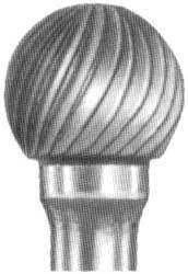 Борфреза твердосплавная сферическая (тип D) 22 мм хвостовик 10 мм одинарная насечка