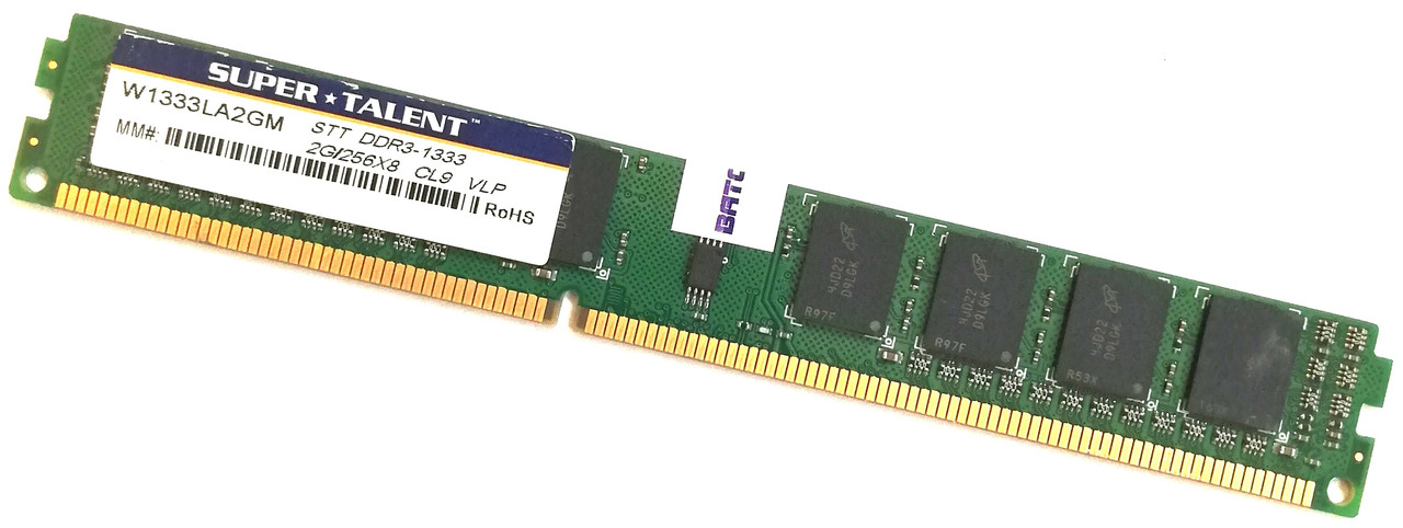 Оперативная память Super Talent VLP DDR3 2Gb 1333MHz 10600U 1R8 CL9 (W1333LA2GM) Б/У