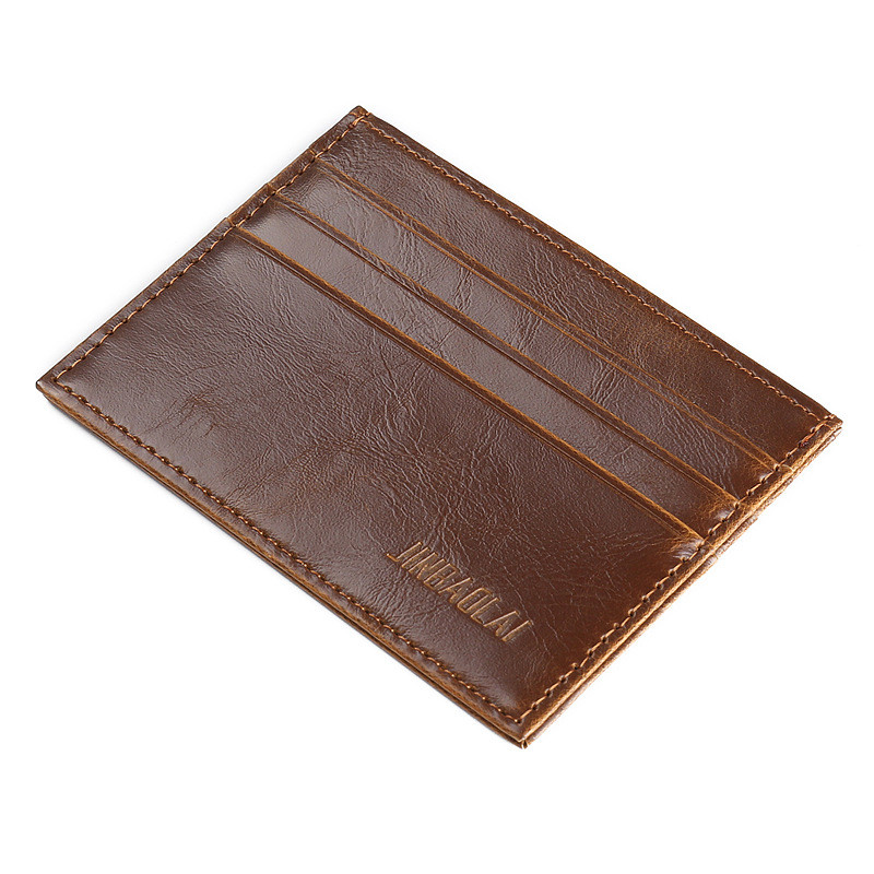 Компактний картхолдер-візитниця «Leather» в класичному стилі (коричневий)