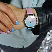 Годинник ZIZ Рожевий кварц і Безтурботність (ремінець блакитно-рожевий, срібло) + додатковий ремінець