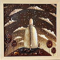 Картина з бурштину дитяча "Баранчик" 40 x 40 см картина з бурштину